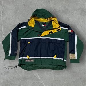 Vintage Tommy Hilfiger Sailing Gear Jacket Green and Blue